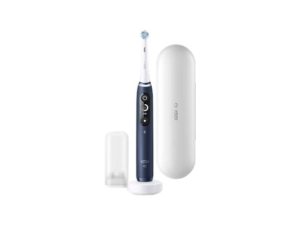 Oral-B iO iO7, Voksen, Roterende Tannbørste, Daglig stell, Grundig rens, Gum omsorg, Sensitiv / Myk, Whitening, Blå, 2 min, Saphire Blue