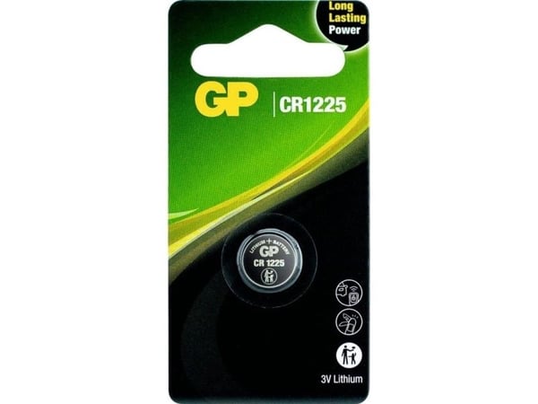 GP litiumknappcellsbatteri CR1225 3V, blister 1-pack