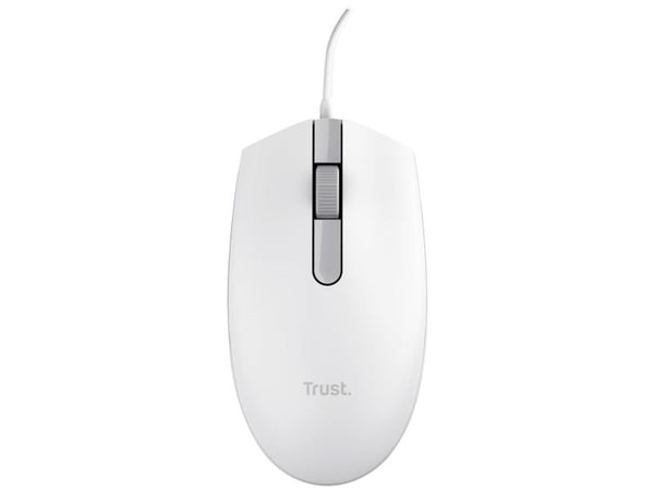 Trust TM-101W - Mus - høyre- og venstrehåndet - optisk - 3 knapper - kablet - USB - hvit