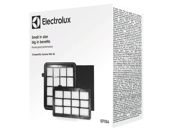 Electrolux EF154, Cylinderdammsugare, Filter, Svart, Vit, Electrolux, CompactGO, Låda