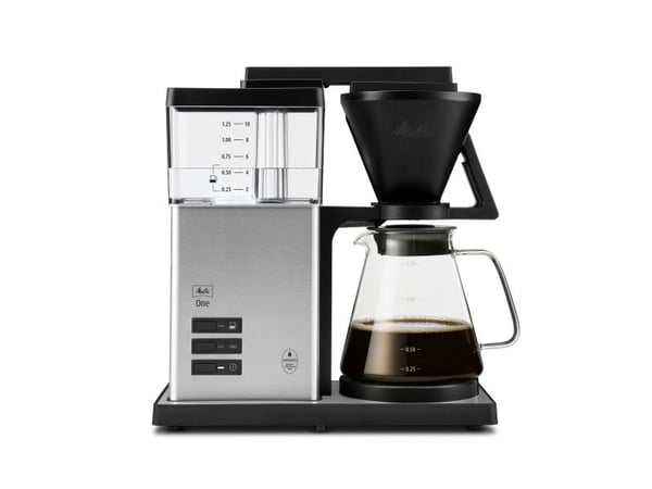 Melitta ONE, Kaffebrygger (drypp), 1,25 l, Malt kaffe, 1525 W, Sort, Rustfritt stål, Gjennomsiktig