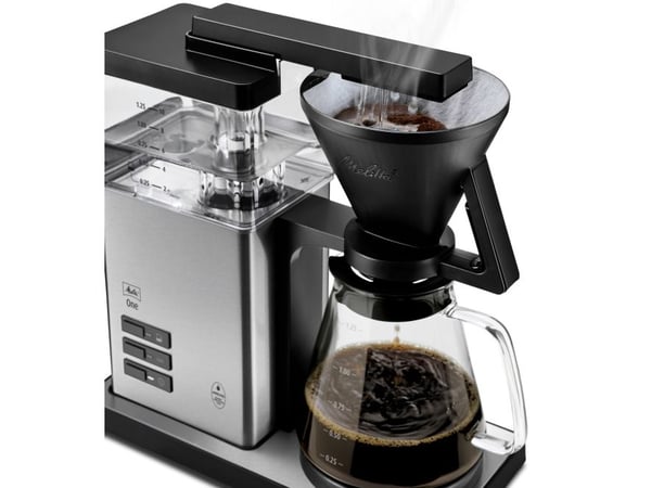 Melitta ONE, Kaffebrygger (drypp), 1,25 l, Malt kaffe, 1525 W, Sort, Rustfritt stål, Gjennomsiktig