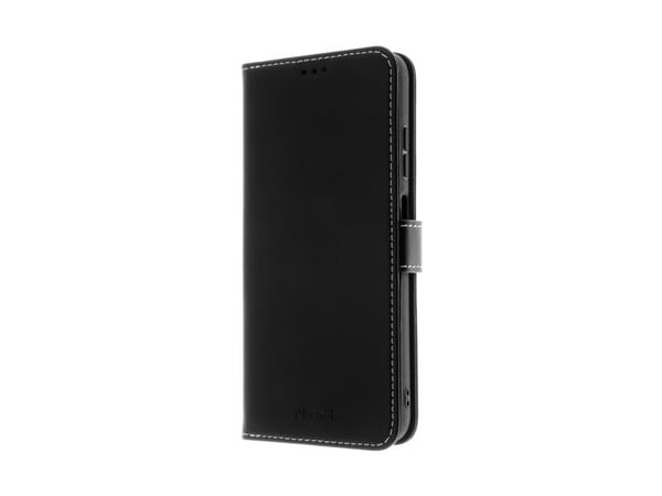 Insmat Exclusive - Lommebok for mobiltelefon - lær, kartong+papir+aluminiumsfolie, termoplastisk polyuretan (TPU) holder, bomullssting - svart - fo...