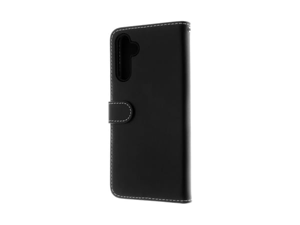 Insmat Exclusive - Lommebok for mobiltelefon - lær, kartong+papir+aluminiumsfolie, termoplastisk polyuretan (TPU) holder, bomullssting - svart - fo...