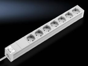 Rittal - Strømfordelingslist (kan monteres i rack) - inngang: strøm - utgangskontakter: 7 (strøm) - 1U - 2 m kabel