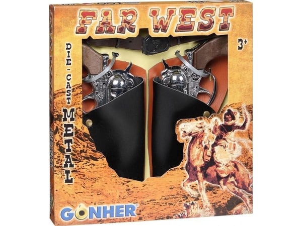 Pulio GONHER Cowboy setti 2 revolveria + vyö Pulio GONHER Cowboy setti 2 revolveria + vyö