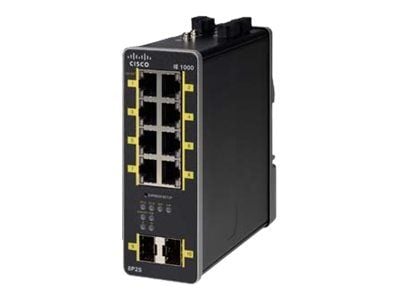 Cisco Industrial Ethernet 1000 Series - Switch - Styrt - 8 x 10/100/1000 (PoE+) + 2 x 1000Base-X SFP (opplink) - DIN-skinnemonterbar - PoE+ - DC-strøm