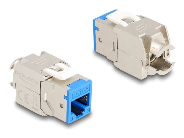 Delock - Modulinnlegg - toolfree - CAT 6a - RJ-45, LSA - blå (en pakke 10)