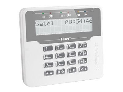 Satel LCD alarmsystem betjeningstastatur, versjon M, hvitt hus, for Versa system (VERSA-LCDM-WH)