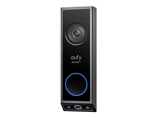 Eufy Video Doorbell 2K - Älykäs ovikello ja kello - kameralla - langaton - musta - Edge HomeBase Minillä