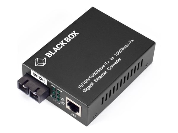 Black Box - Fibermedieomformer - 1GbE - 10Base-T, 1000Base-LX, 1000Base-TX, 100Base-TX - RJ-45 / SC-enkeltmodus - opp til 10 km - 1310 nm