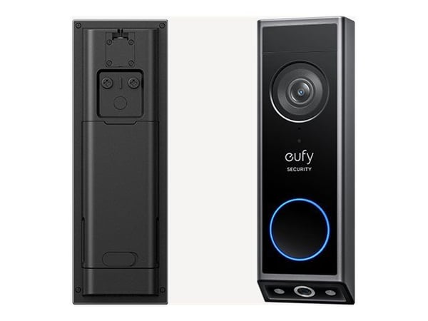 Eufy Video Doorbell 2K - Älykäs ovikello ja kello - kameralla - langaton - musta - Edge HomeBase Minillä