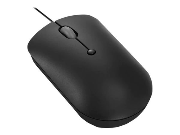 Lenovo 400 - Mus - kompakt - optisk - 4 knapper - kablet - ravnsort - løsvekt