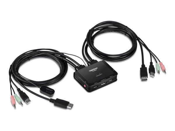 TRENDnet TK 220DPI - KVM / lydsvitsj - 2 x KVM/lyd - 1 lokalbruker - stasjonær - TAA-samsvar