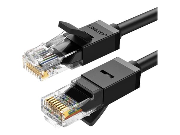 Ugreen NW102 - Verkkokaapeli - RJ-45 (uros) - RJ-45 (uros) - 15 m - UTP - CAT 6 - valettu, solmuton - musta