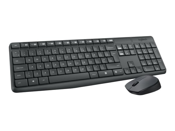Logitech MK235, Täysikokoinen (100 %), Langaton, Langaton RF, Harmaa, Sisältää hiiren