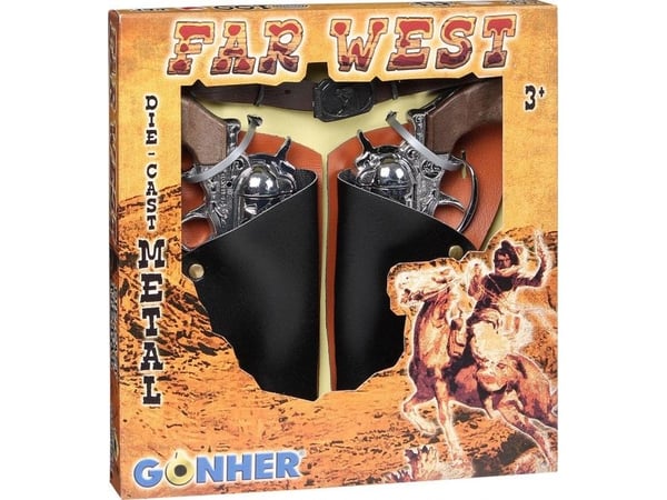 Pulio GONHER Cowboy sett 2 revolvere + belte