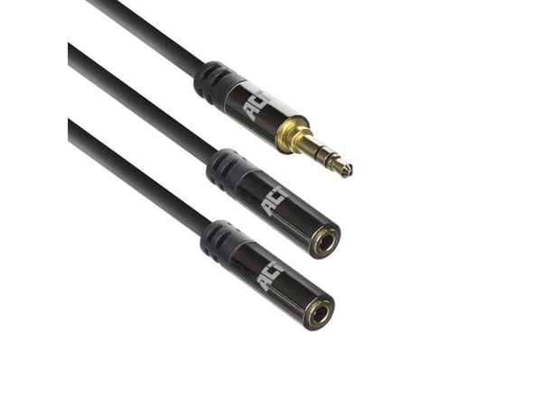 ACT lydsplitterkabel 3,5 mm jack hann - 2x hunn 0,15 m