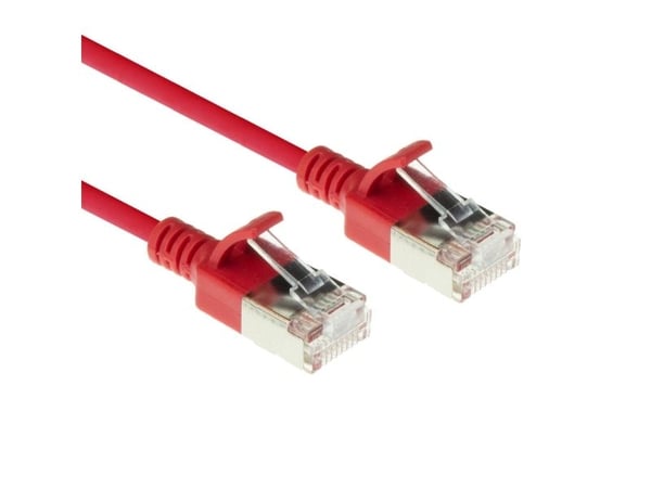 ACT Red CAT6A slimline patchkabel U/FTP LSZH 0,15 m RJ45 DC7530