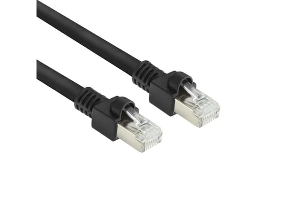 ACT Svart 10 m S/FTP Cat.7 PUR flex patchkabel uten haker med RJ45 (CAT6A-kompatibel) (FB8510)