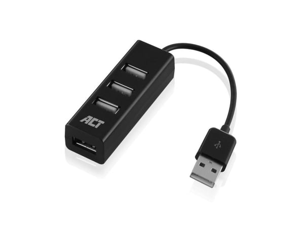 ACT AC6205 USB 2.0 gränssnittshubb 480 Mbit/s - svart (AC6205)