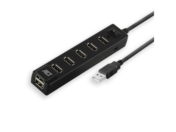 ACT AC6215 gränssnittshubb USB 2.0 480 Mbit/s svart (AC6215)