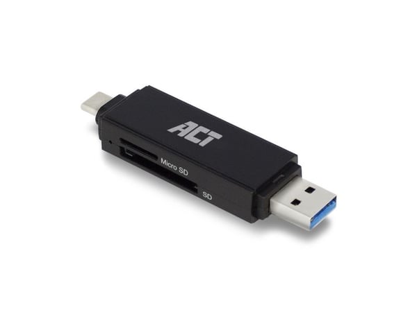 ACT AC6375 MicroSD (TransFlash) til SD - Schwarz - 5000 Mbit/s - ABS - USB 3.2 Gen 1 (3.1 Gen 1) - 80 mm