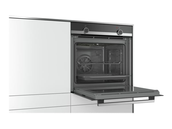 Siemens iQ100 HB510ABR1 - Ovn - innebygd - fordypning - bredde: 56 cm - dybde: 55 cm - høyde: 58.5 cm - Klasse A - rustfritt stål