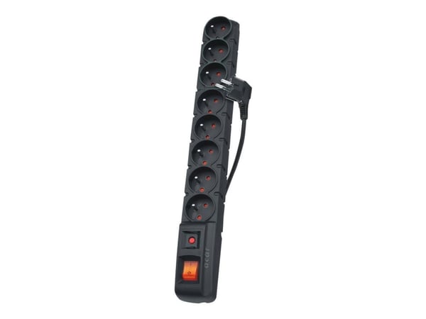 acar S8 dual - Ylijännitesuoja - AC 230 V - 2300 Watt - lähtöliittimet: 8 - 5 m kaapeli - musta