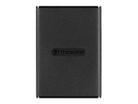 Transcend ESD270C - SSD - 2 TB - extern (portabel) - USB 3.1 Gen 2 (USB-C kontakt) - 256 bitars AES - svart
