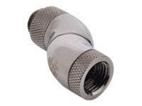 Bitspower-adapter 90 grader G1/4 tommer AG til G1/4 tommer IG - 3x roterbar, blank svart