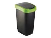 Rotho Twist - Roskakori - Flip/swing kansi - 25 L - tumma hopea