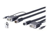 VivoLink Pro Cross Wall - VGA / lyd-kabel - HD-15 (VGA), minijakk (hann) til HD-15 (VGA), minijakk (hann) - 15 m - tommelskruer