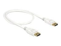 Delock - DisplayPort-kabel - DisplayPort (hann) til DisplayPort (hann) - DisplayPort 1.2a - 50 cm - 4K-støtte - hvit