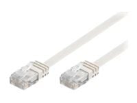 MicroConnect - Nettverkskabel - RJ-45 (hann) til RJ-45 (hann) - UTP - CAT 6 - med støvel, flat - hvit