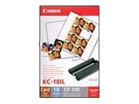 Canon KC-18IL - 17.3 x 22 mm skriverpatron / papirsett - for Canon SELPHY CP1000, CP1200, CP1300, CP1500, CP530, CP790, CP800, CP820, CP900, CP910