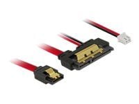 Delock - SATA-kabel - Serial ATA 150/300/600 - SATA, 2 pin intern effekt (R) till SATA-kombination (R) rak - 10 cm