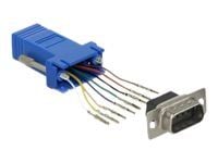 DeLOCK 66167, Sub-D, Rj-45, Musta, Sininen, Ruostumaton teräs