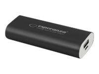 Esperanza HADRON - Strømbank - 4400 mAh - 1 A (USB) - svart