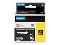 DYMO Rhino - Polyester - svart på hvitt - Rull (1,2 cm x 5,5 m) 1 kassett(er) permanent tape - for Rhino 4200, 6000, 6000 Hard Case Kit
