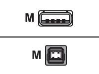 Sharkoon - USB-kabel - USB-type B (hann) til USB (hann) - USB 2.0 - 1 m - svart