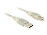 Delock - USB-kabel - USB-type B (hann) til USB (hann) - USB 2.0 - 2 m - gjennomsiktig