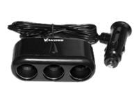 VAKOSS - Bilstrømadapter - 3 A - 3 utgangskontakter (automobile cigarette lighter)