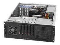 Supermicro SC842 TQC-668B - Kan monteras i rack 4U - utökad ATX - SATA/SAS - hot-swap 668 Watt - svart - USB