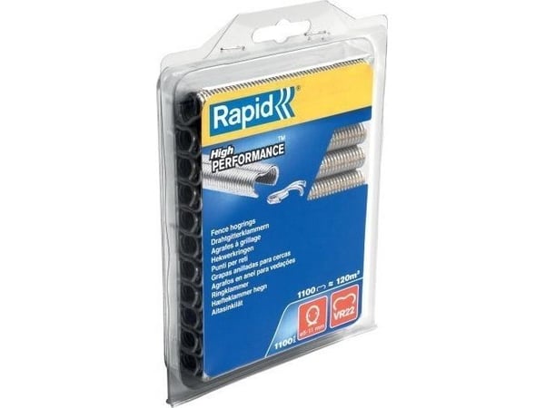 Rapid VR22 Ringklammer - Stängsel, Zink stål, Metallisk, 1100 styck