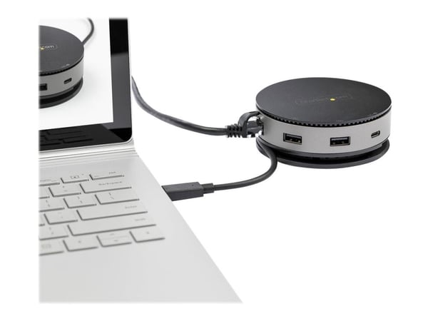 Startech USB-C-moniporttinen sovitin, USB 3.1 Gen 2 10 Gbps Type-C Mini Dock, jossa 4K 60 Hz HDMI/DisplayPort tai 1080p VGA, 75 W PD-läpivienti, 3-...