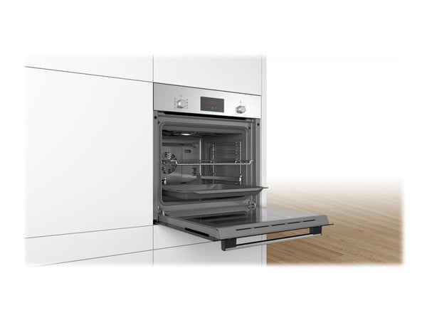 Bosch Serie | 2 HBF114ES0 - Ovn - innebygd - fordypning - bredde: 56 cm - dybde: 55 cm - høyde: 57.5 cm - Klasse A - rustfritt stål