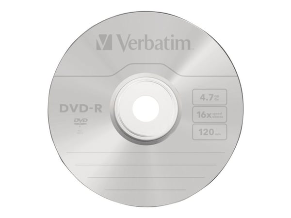 Verbatim - 100 x DVD-R - 4.7 GB 16x - matt sølv - spindel