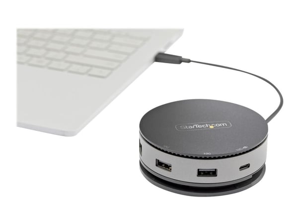 Startech USB-C-moniporttinen sovitin, USB 3.1 Gen 2 10 Gbps Type-C Mini Dock, jossa 4K 60 Hz HDMI/DisplayPort tai 1080p VGA, 75 W PD-läpivienti, 3-...