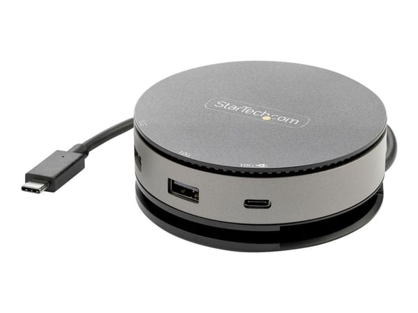 Startech USB-C-moniporttinen sovitin, USB 3.1 Gen 2 10 Gbps Type-C Mini Dock, jossa 4K 60 Hz HDMI/DisplayPort tai 1080p VGA, 75 W PD-läpivienti, 3-...